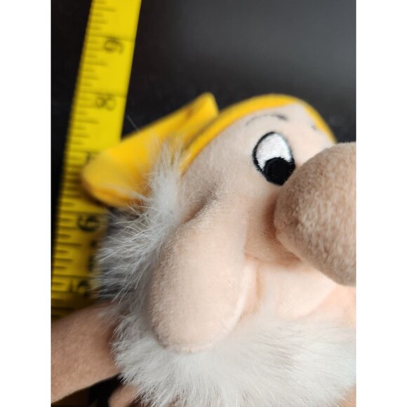 Disney Snow White Sneezy Dwarf Plush Toy 8" Brown & Yellow Soft Fuzzy - Picture 11 of 11